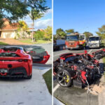 Ferrari SF90 Spider parte ao meio após bater em árvore na Austrália