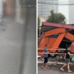 Inseto assusta neta; motorista perde controle e atinge banca