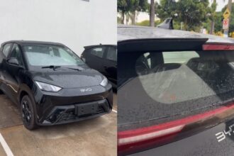 BYD Dolphin Mini 2027 ganha spoiler vazado, pneus 185/55 R16 e rodas escuras